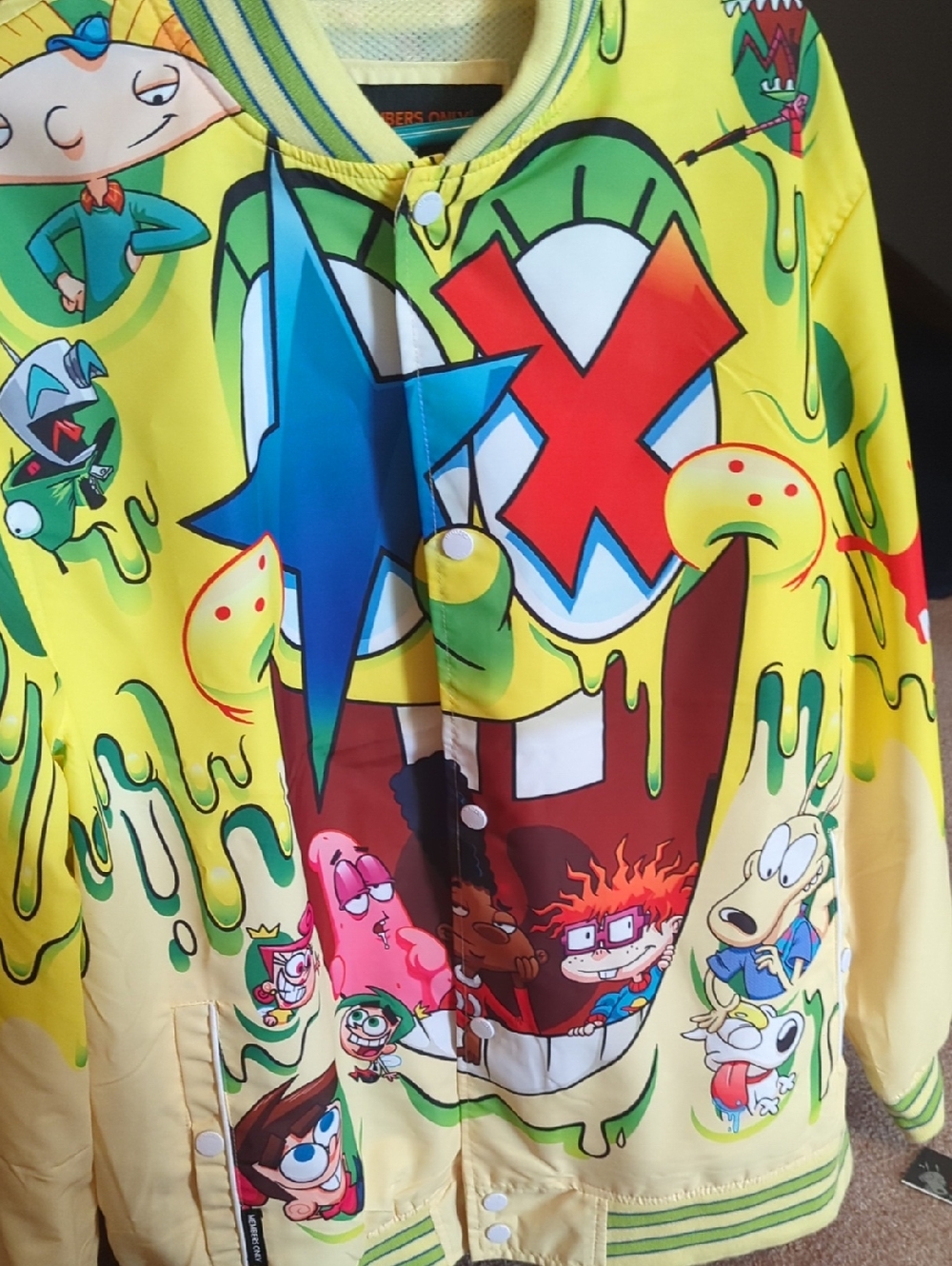 Nickelodeon Bright Yellow Cartoon Character Jacket Members ONLY XL Men's OrWomen